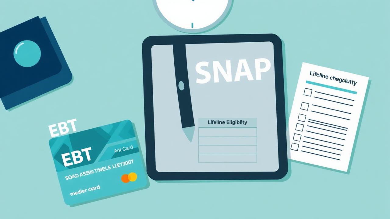 EBT card next to a tablet and SNAP approval letter in 2026 illustrating how SNAP and EBT proof may support Lifeline tablet eligibility