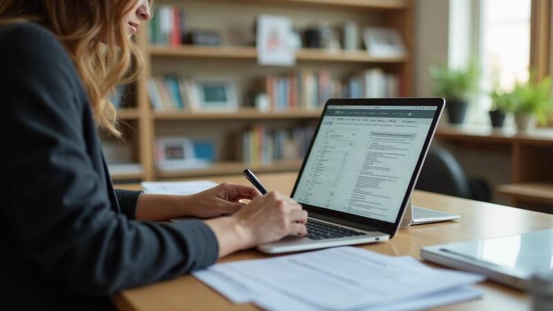 Person reviewing eligibility documents